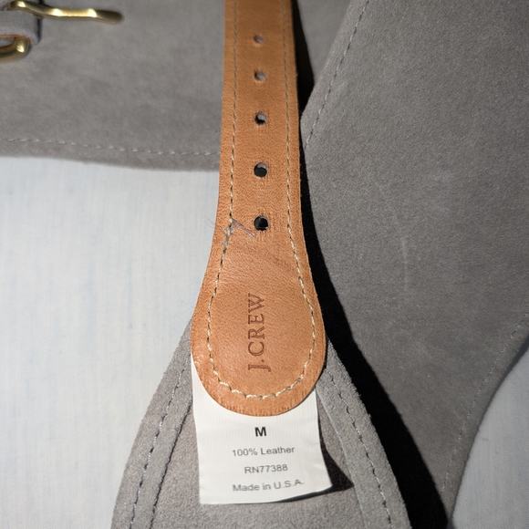 J. Crew Taupe Suede Belt with Brass Buckle - Picture 3 of 3
